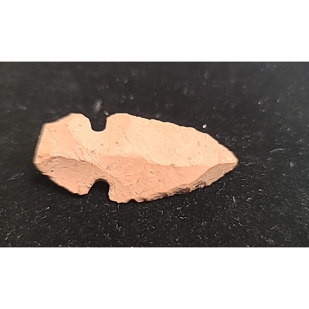 Arrowhead Shape Stone Pin Brooch Handmade Tan Brown 1.75” Vintage